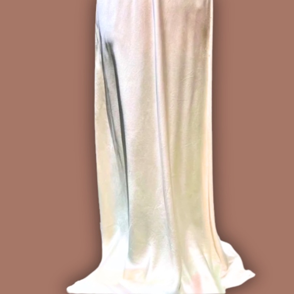 Rare Silk Slip Dress Pink Lace Maxi Vintage Bias Cut UK Made Designer Medium - Picture 5 of 11